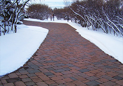 Brick paver heated driveway.