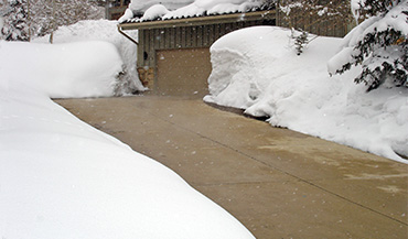 Concrete heated driveway.