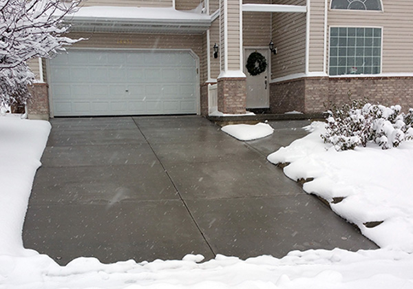 Heated driveway and walkway to house
