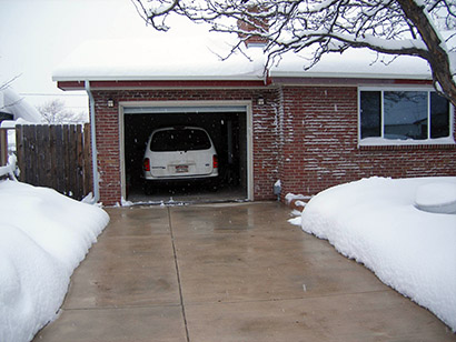 A heated driveway after a snowstorm in Colorado.